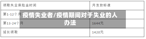 疫情失业者/疫情期间对于失业的人办法